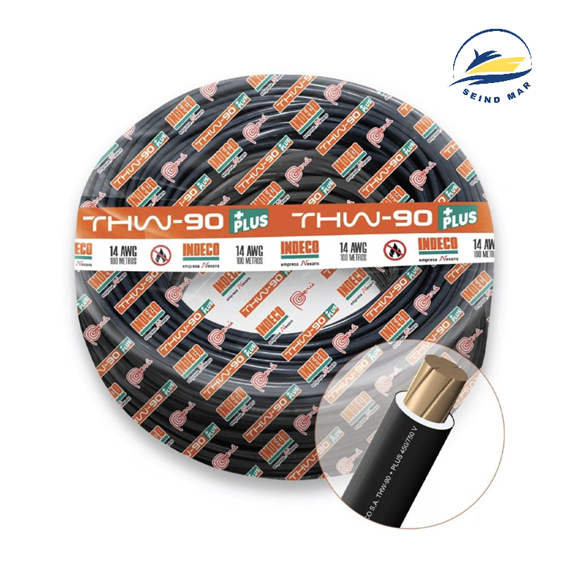 CONDUCTOR ELECTRICO CABLEADO 750V PVC 14AWG THW-90 + PLUS MARCA INDECO