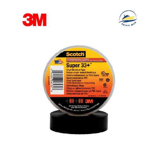 CINTA AISLANTE SUPER SCOTCH 33+ VINILO NEGRO 3/4"X 20MTS