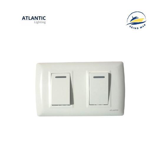 INTERRUPTOR DOBLE 1P 16A 250V PLACA BLANCO