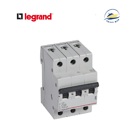 INTERRUPTOR TERMOMAGNETICO P/RIEL 2P 50A 230/400VAC 10/6KA DIN RX3