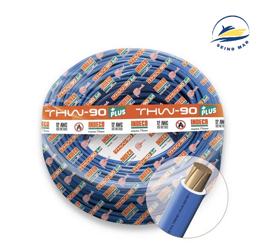 CONDUCTOR ELECTRICO CABLEADO 750V PVC 12AWG THW-90 + PLUS MARCA INDECO