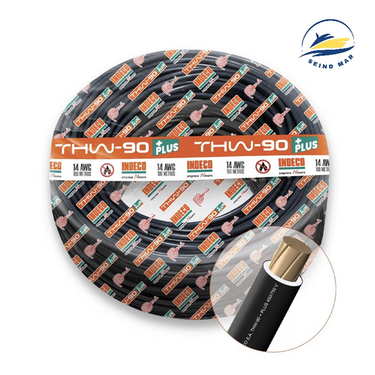 CONDUCTOR ELECTRICO CABLEADO 750V PVC 14AWG THW-90 + PLUS MARCA INDECO
