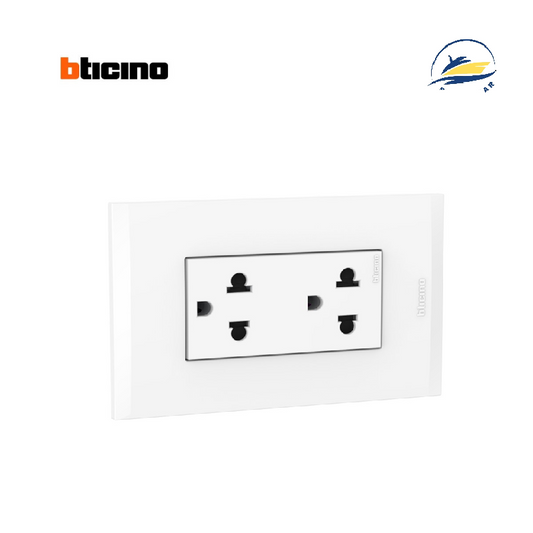 TOMA DUPLEX UNIVERSAL 2P+T 16A-250V BLANCO PLACA BLANCO
