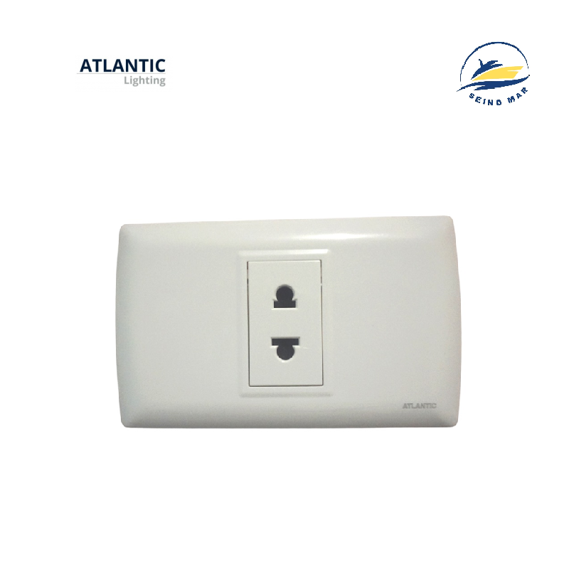 TOMACORRIENTE SIMPLE 16A 250V PLACA BLANCO