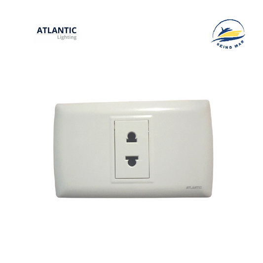 TOMACORRIENTE SIMPLE 16A 250V PLACA BLANCO