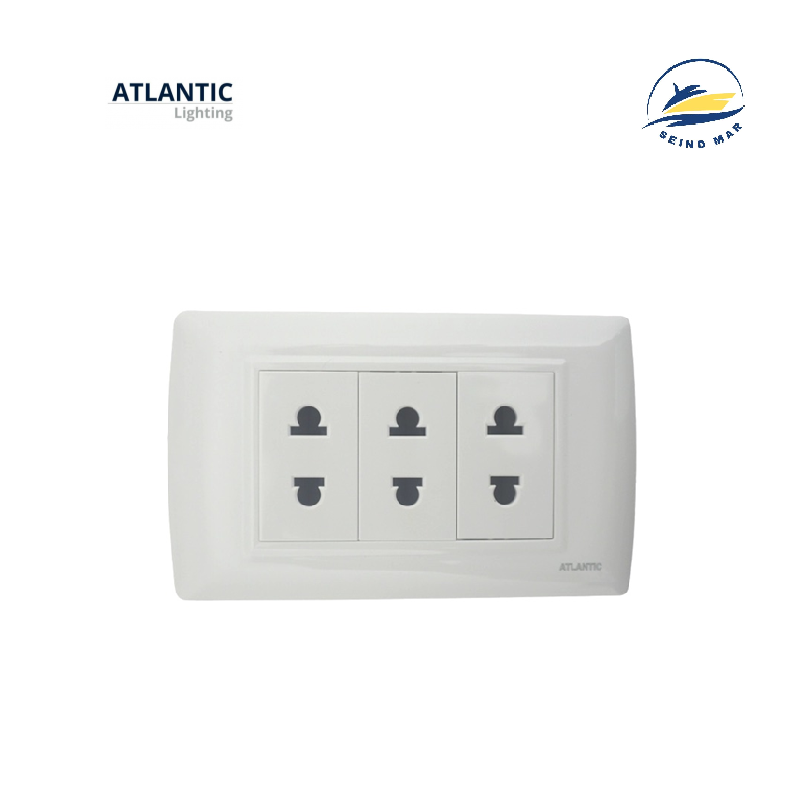 TOMACORRIENTE TRIPLE 16A 250V PLACA BLANCO