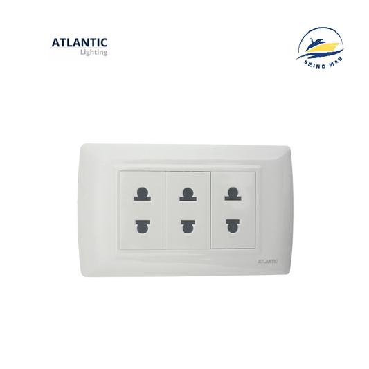 TOMACORRIENTE TRIPLE 16A 250V PLACA BLANCO